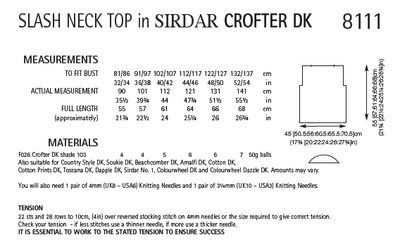 Sirdar 8111 Slash Neck Top in Crofter DK (PDF) Knit in a Box
