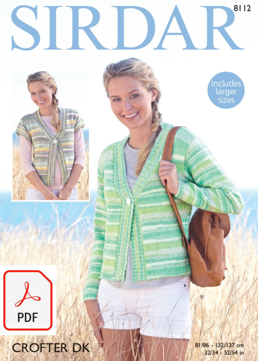 Sirdar 8112 Woman´s Jackets in Crofter DK (PDF) Knit in a Box 