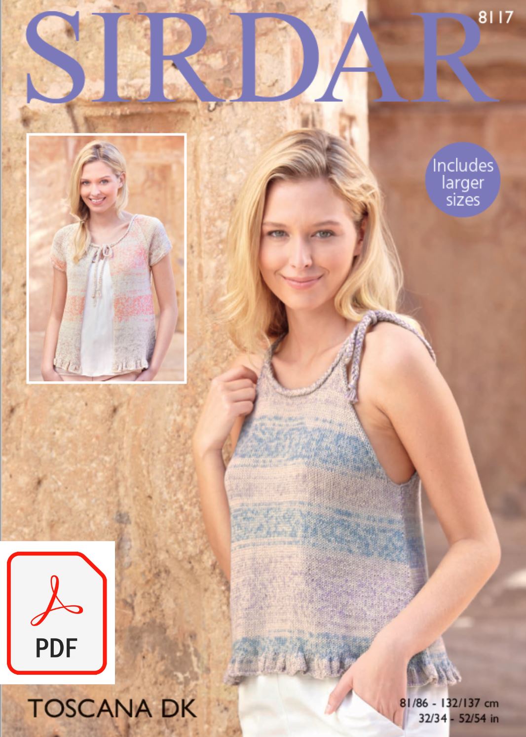 Sirdar 8117 Top and Cardigan in Toscana DK (PDF) Knit in a Box