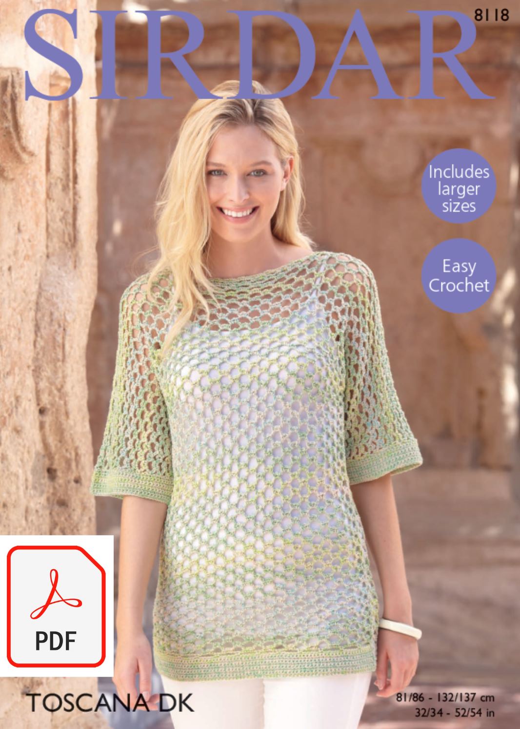 Sirdar 8118 Top in Toscana DK (PDF) Knit in a Box