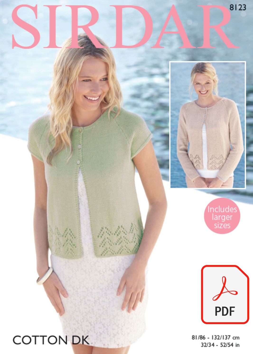 Sirdar 8123 Cardigans in Cotton DK (PDF) Knit in a Box