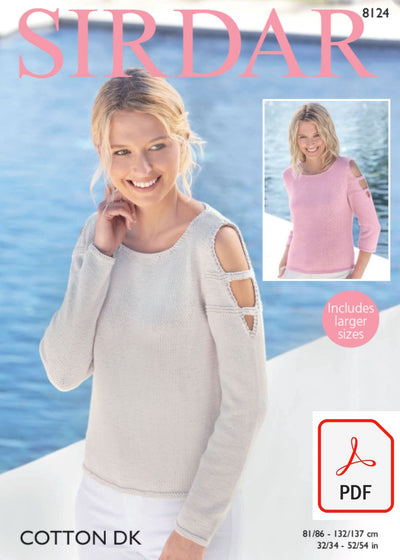 Sirdar 8124 Sweaters in Cotton DK (PDF) Knit in a Box