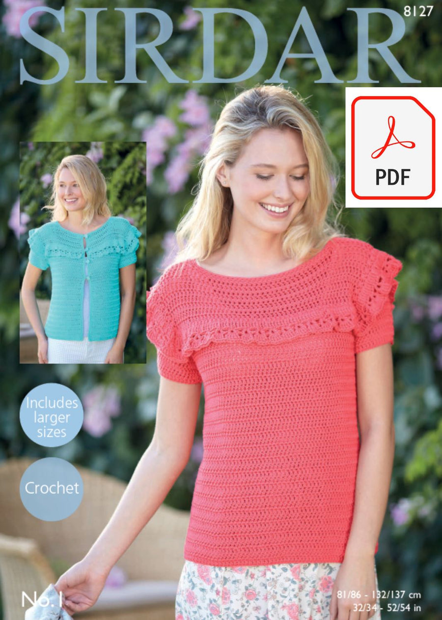Sirdar 8127 Cardigan and Top in Sirdar No.1 (PDF) Knit in a Box 