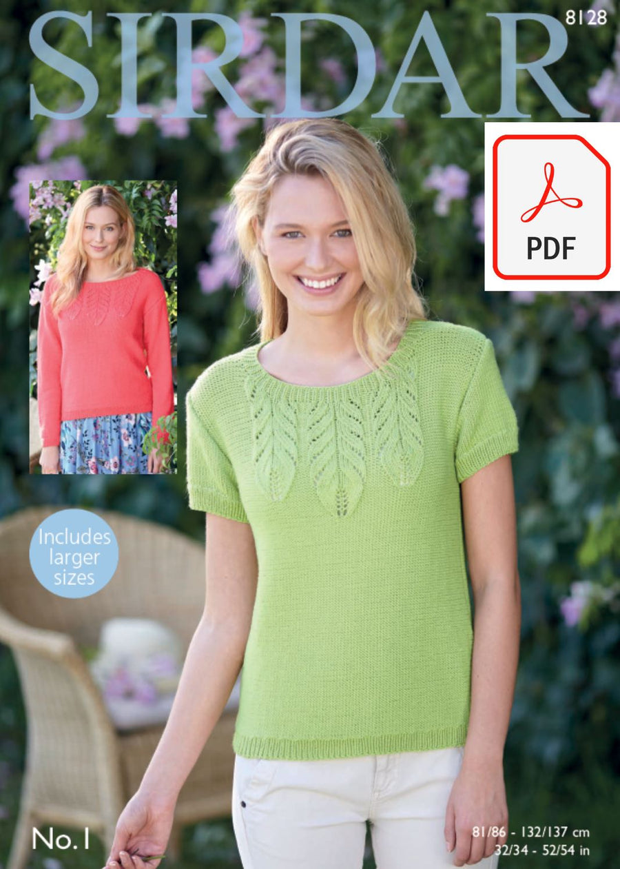 Sirdar 8128 Tops in Sirdar No.1 (PDF) Knit in a Box 