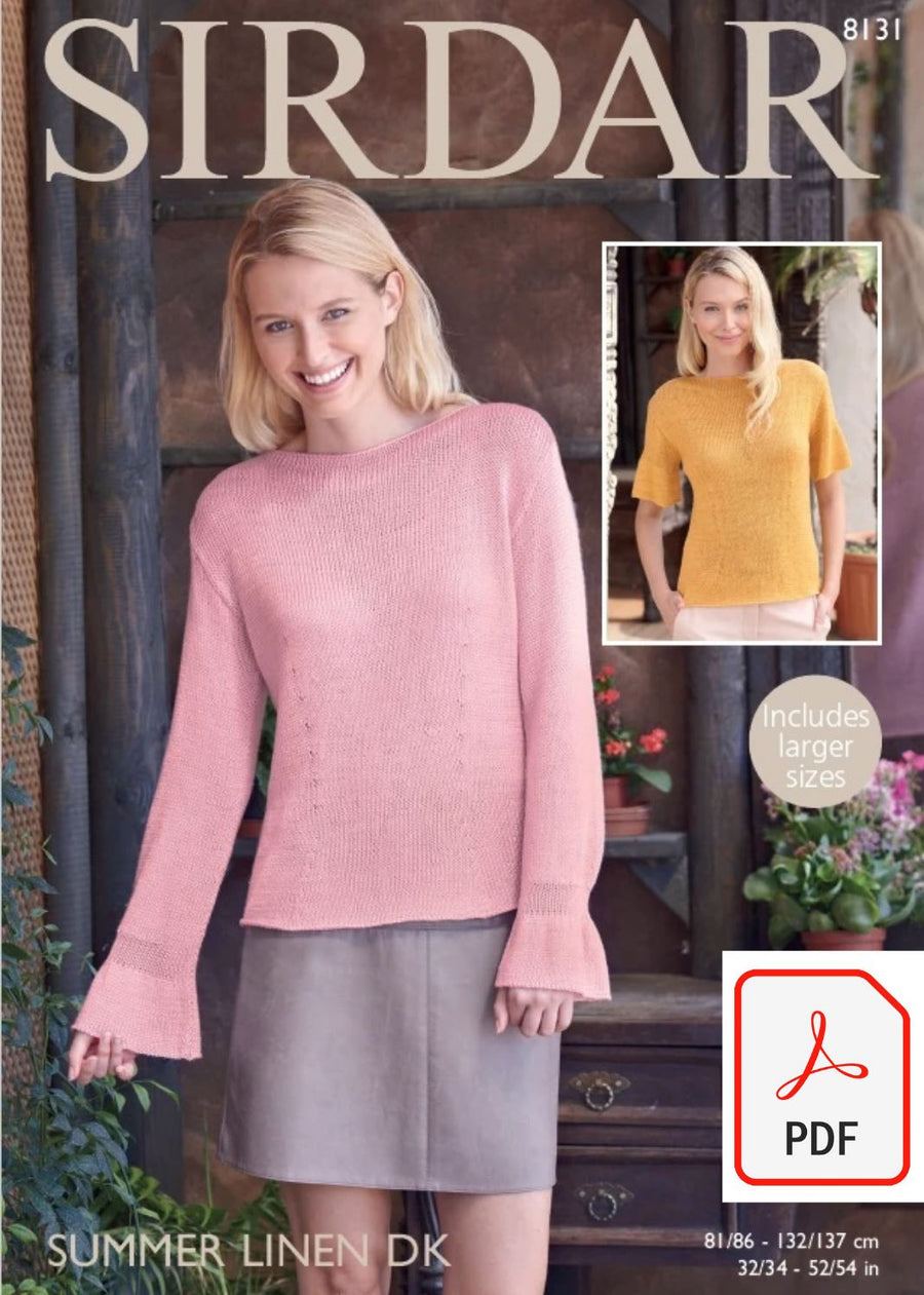 Sirdar 8131 Woman´s Tops in Summer Linen DK (PDF) Knit in a Box 