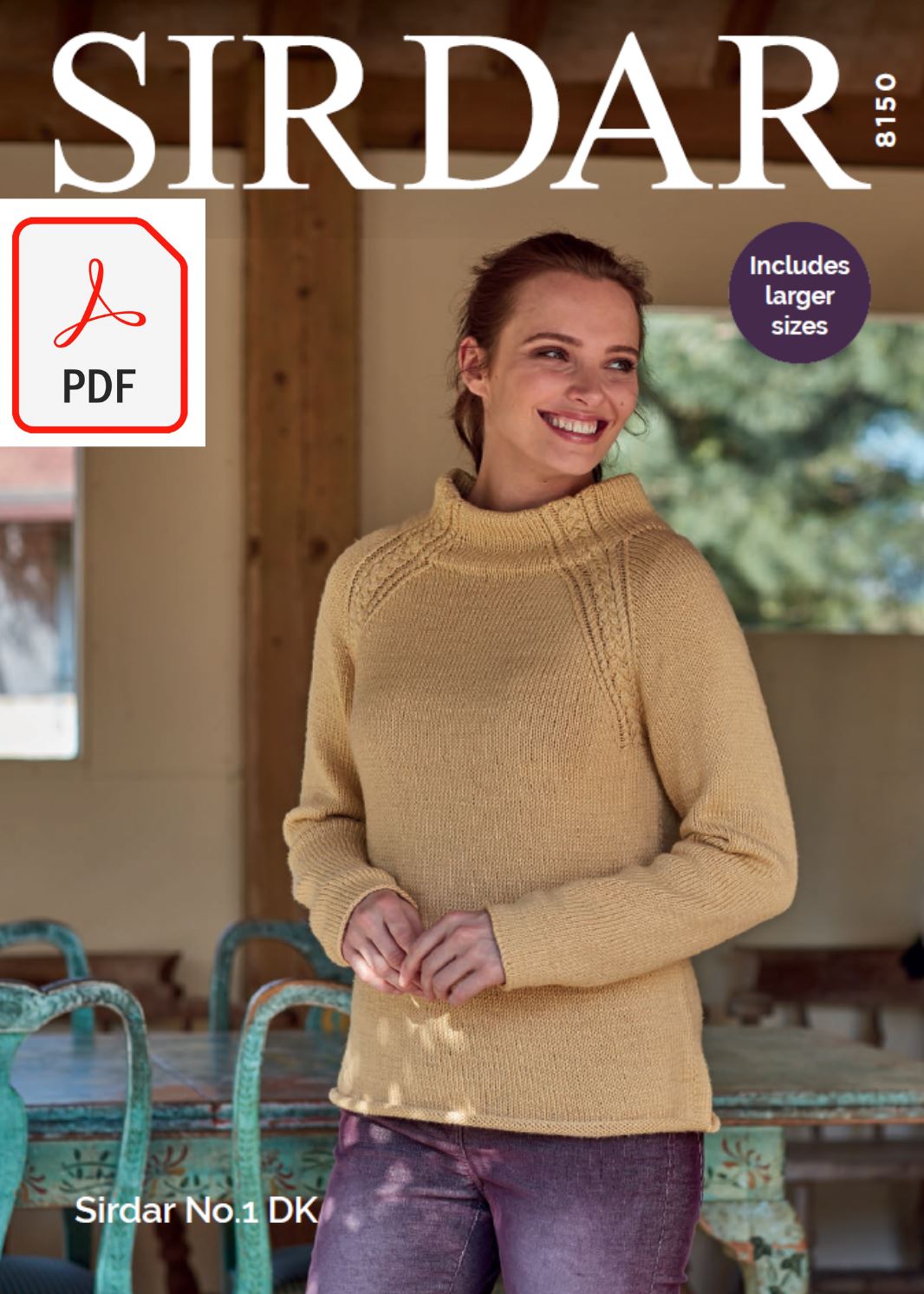 Sirdar 8150 Sweater in No.1 DK (PDF) Knit in a Box