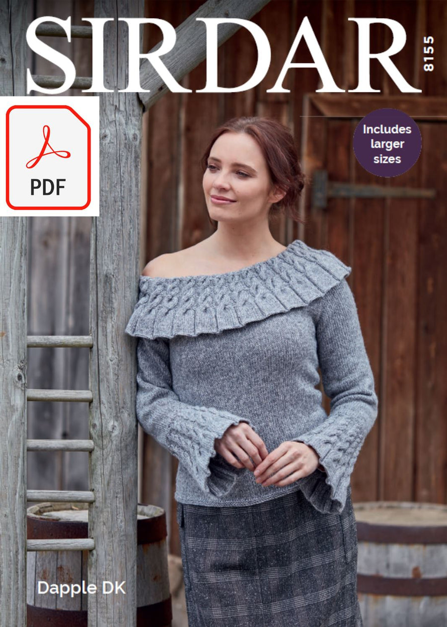 Sirdar 8155 Sweater in Dapple DK (PDF) Knit in a Box 