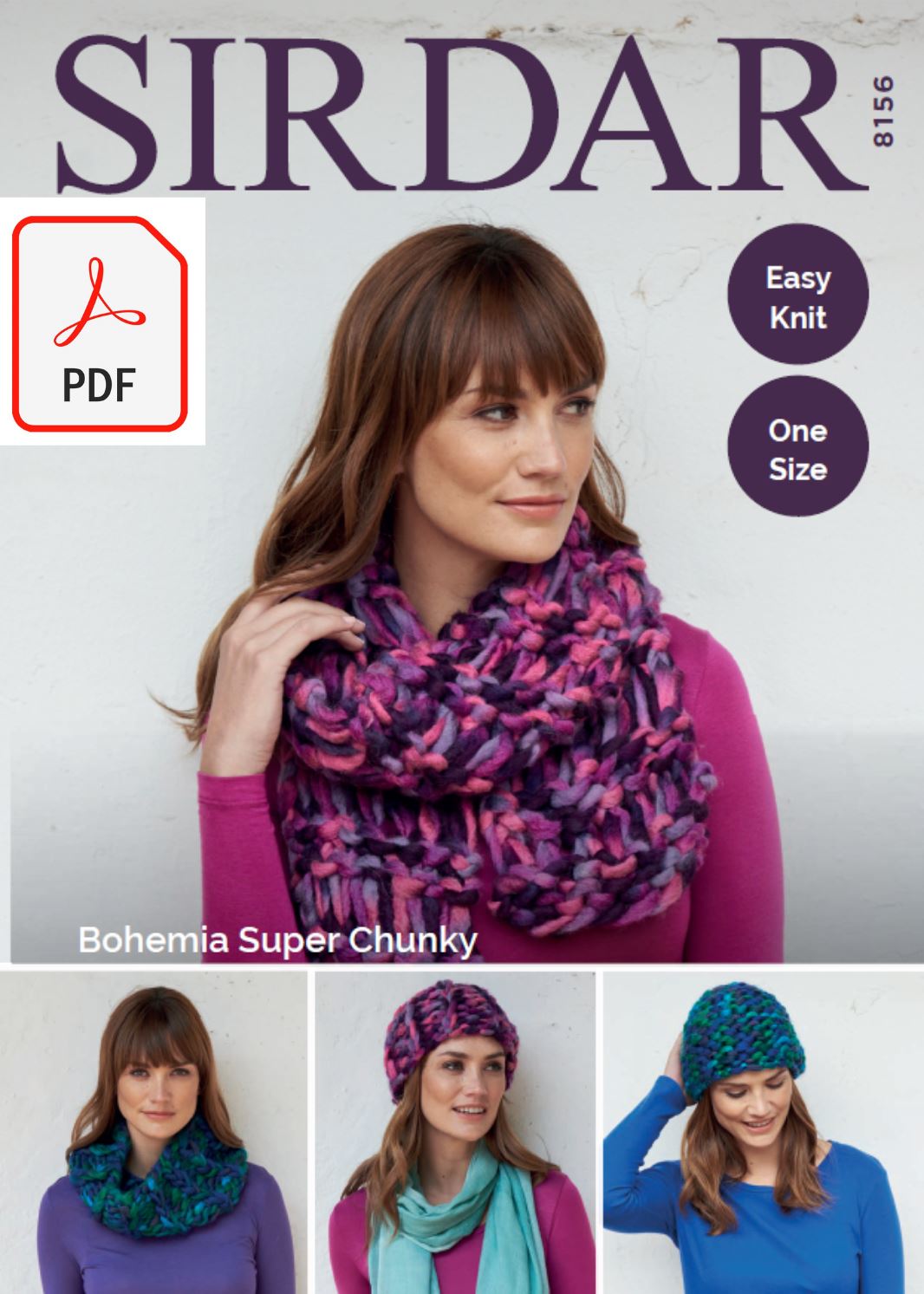 Sirdar 8156 Accessories in Bohemia Super Chunky (PDF) Knit in a Box