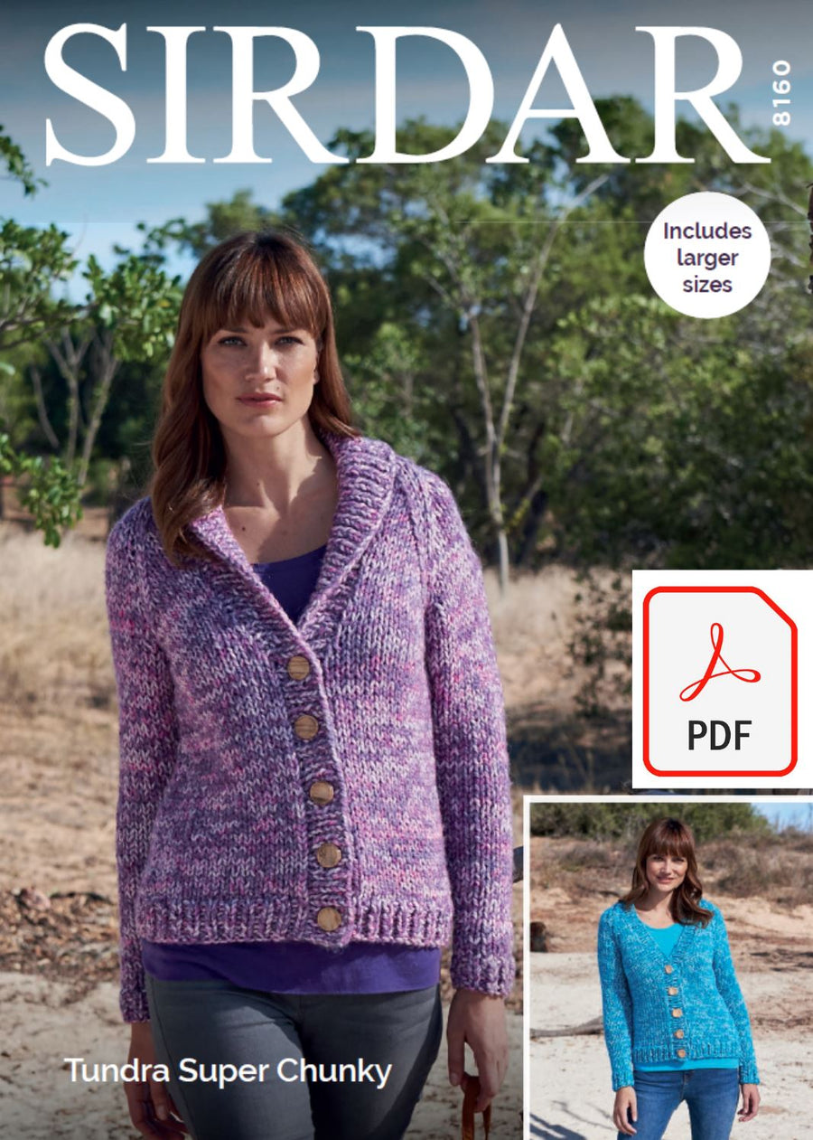 Sirdar 8160 Cardigans in Tundra Super Chunky (PDF) Knit in a Box 