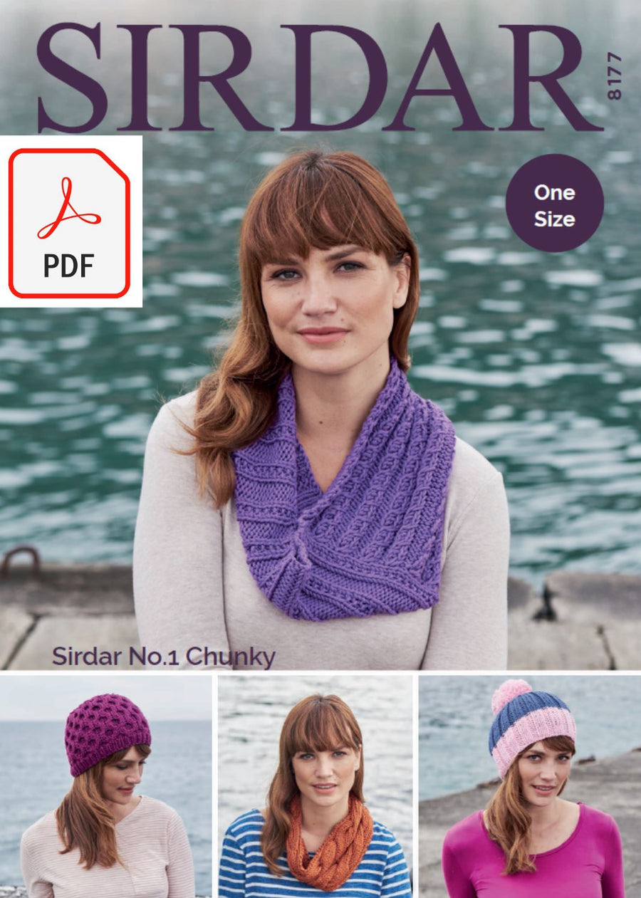 Sirdar 8177 Accessories in No.1 Chunky (PDF) Knit in a Box 