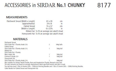 Sirdar 8177 Accessories in No.1 Chunky (PDF) Knit in a Box
