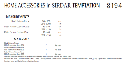 Sirdar 8194 Home Accessories in Temptation (PDF) Knit in a Box