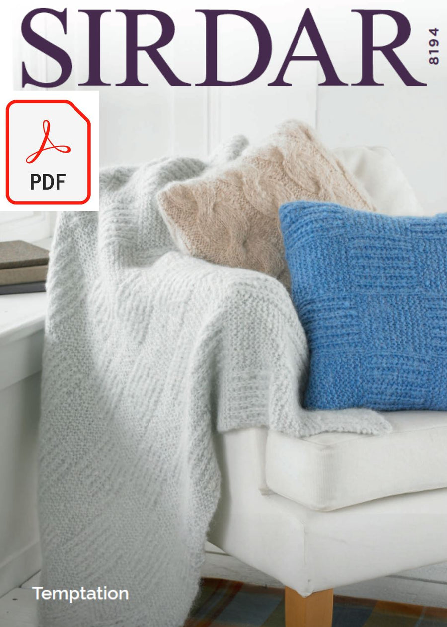 Sirdar 8194 Home Accessories in Temptation (PDF) Knit in a Box 