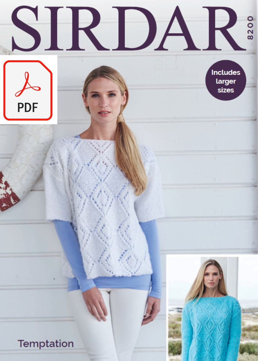 Sirdar 8200 Sweaters in Temptation (PDF) Knit in a Box 