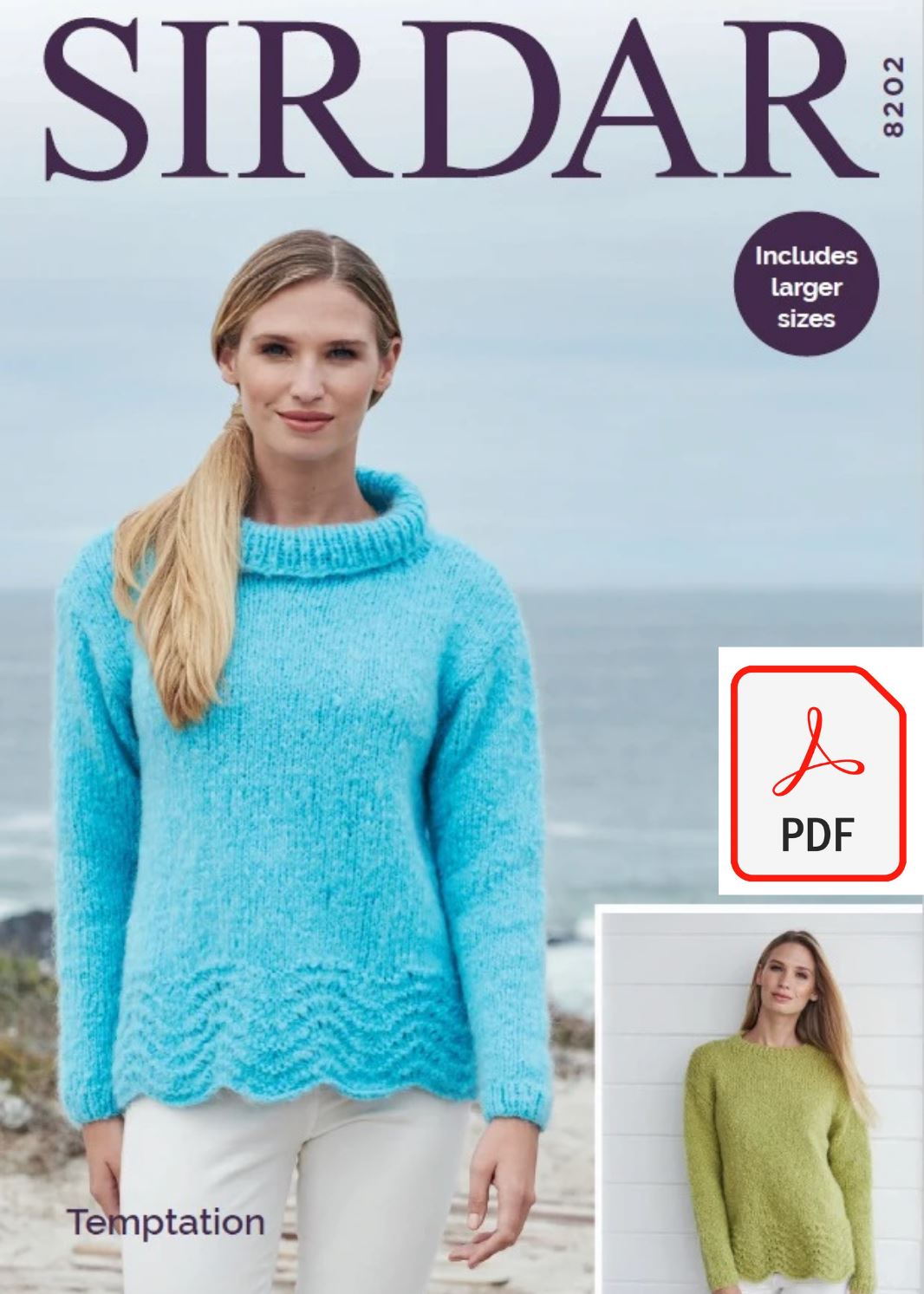 Sirdar 8202 Sweaters in Temptation (PDF) Knit in a Box