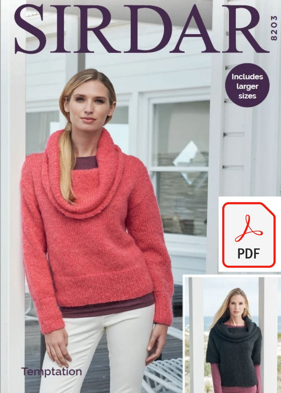 Sirdar 8203 Sweaters in Temptation (PDF) Knit in a Box 