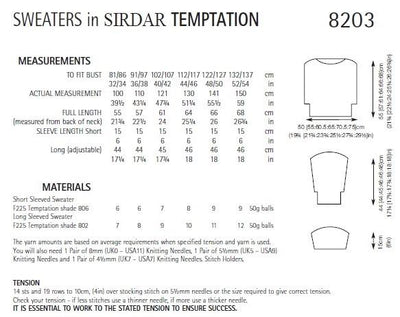 Sirdar 8203 Sweaters in Temptation (PDF) Knit in a Box
