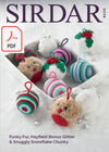Sirdar 8220 Christmas Decorations in Snowflake Chunky, Hayfield Bonus Glitter DK and Sirdar Funky Fun (PDF) Knit in a Box 