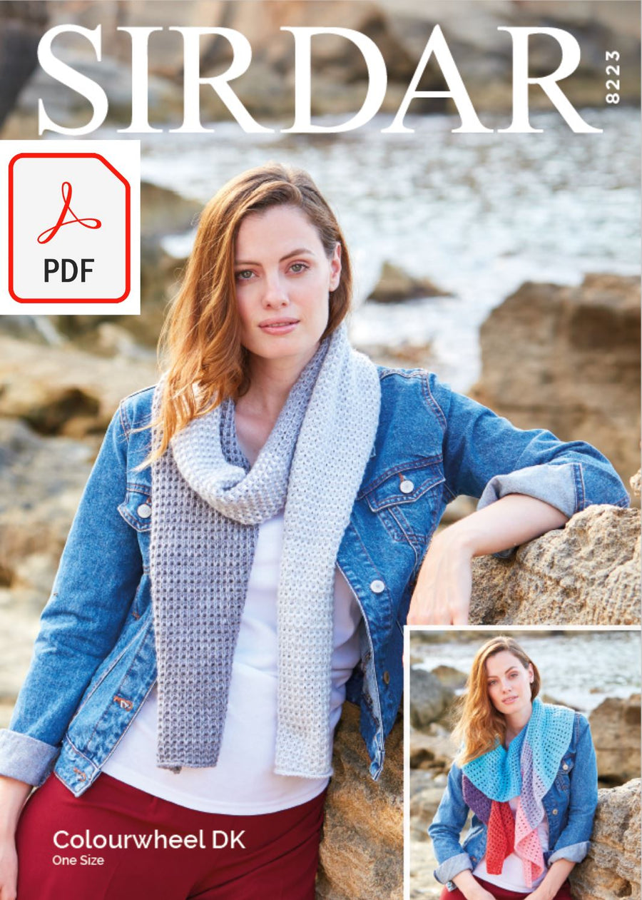 Sirdar 8223 Ladies Accessories in Sirdar Colourwheel DK (PDF) Knit in a Box 