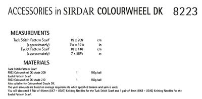 Sirdar 8223 Ladies Accessories in Sirdar Colourwheel DK (PDF) Knit in a Box