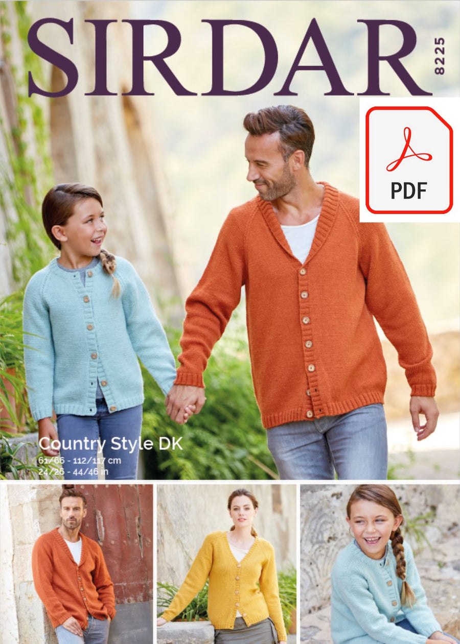 Sirdar 8225 Family Cardigans in Country Style DK (PDF) Knit in a Box 