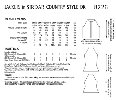 Sirdar 8226 Ladies Jackets in Country Style DK (PDF) Knit in a Box