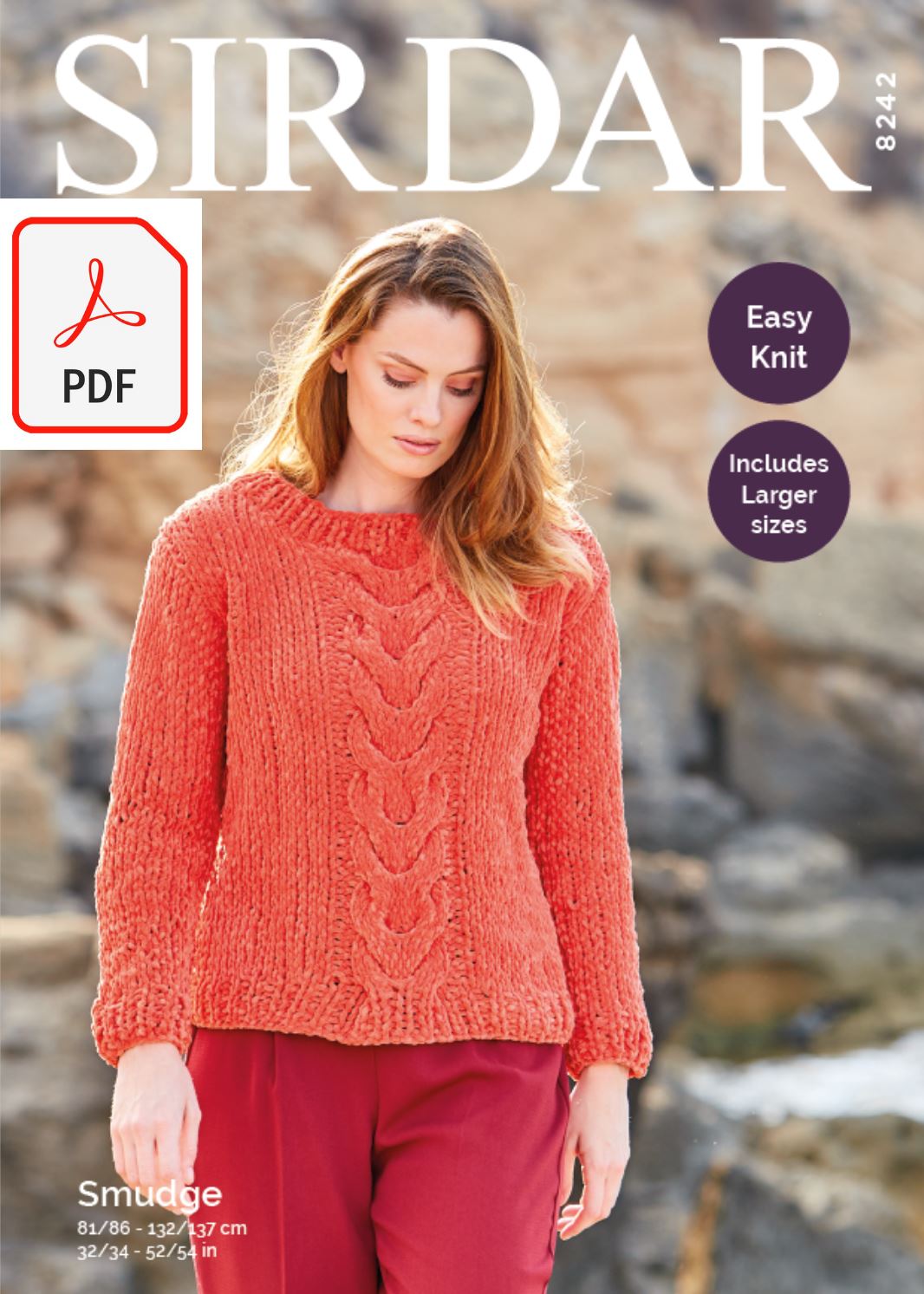 Sirdar 8242 Ladies Sweater in Sirdar Smudge (PDF) Knit in a Box