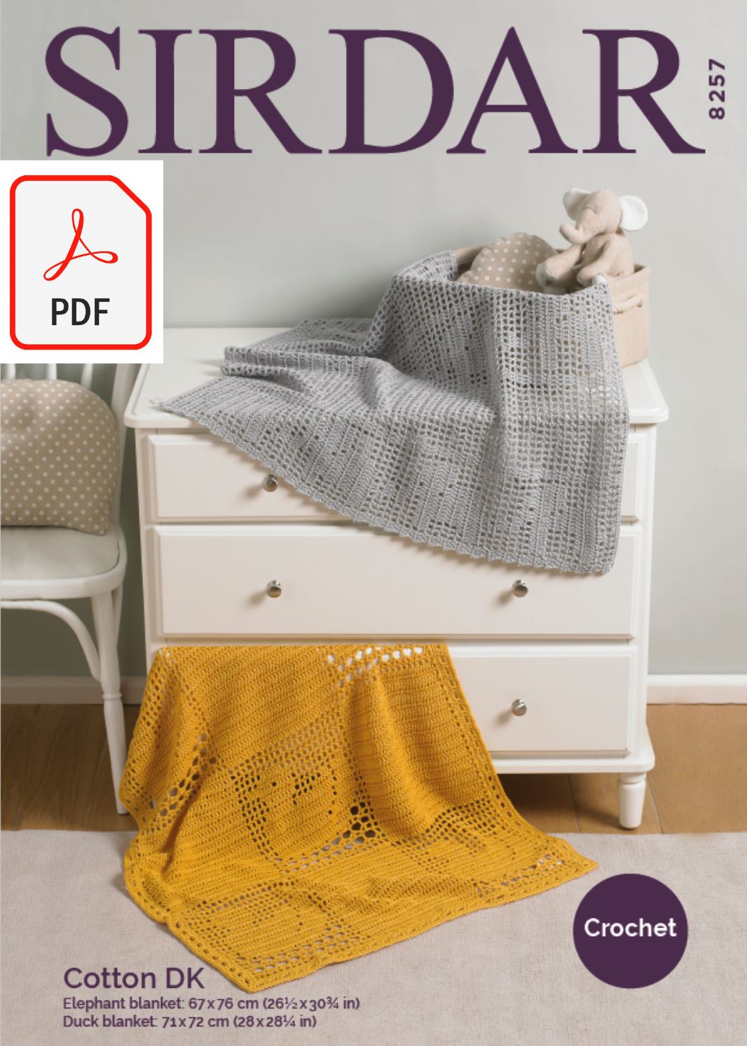 Sirdar 8257 Crochet Blanket in Sirdar Cotton DK (PDF) Knit in a Box