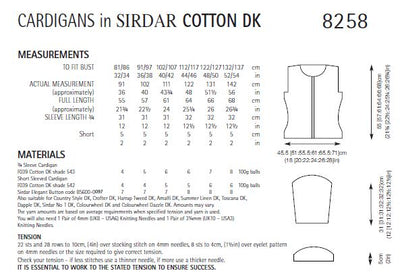 Sirdar 8258 Ladies Cardigans in Sirdar Cotton DK (PDF) Knit in a Box