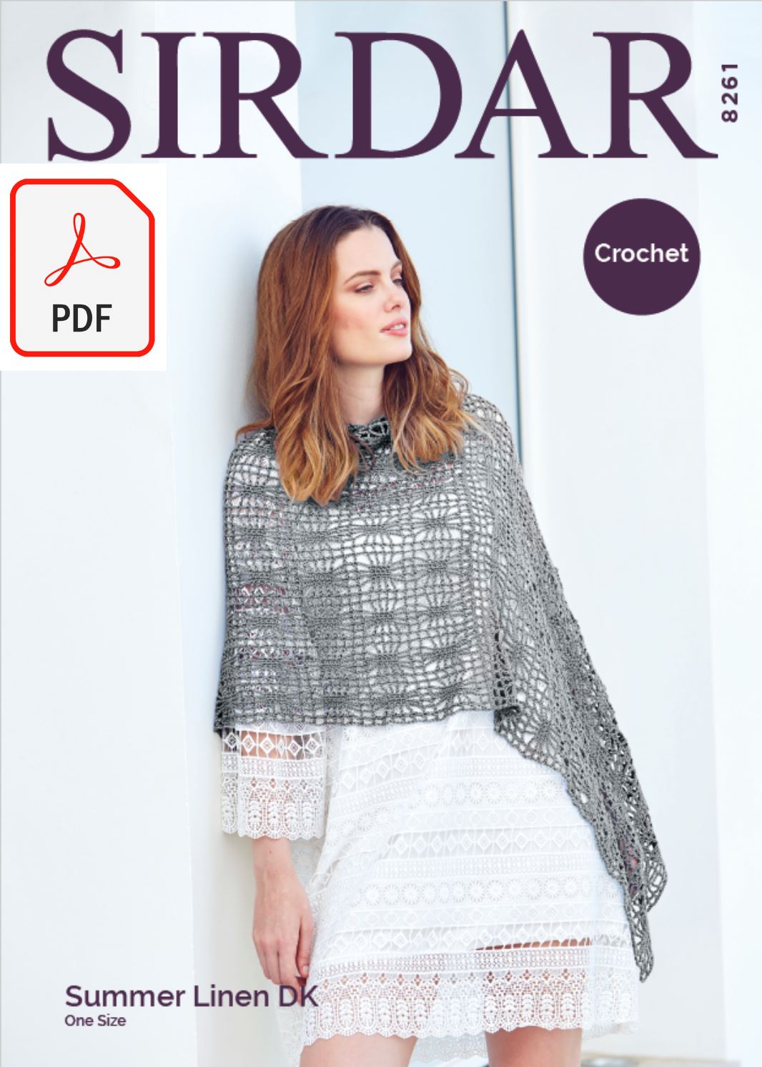 Sirdar 8261 Crochet Poncho in Sirdar Summer Linen DK (PDF) Knit in a Box