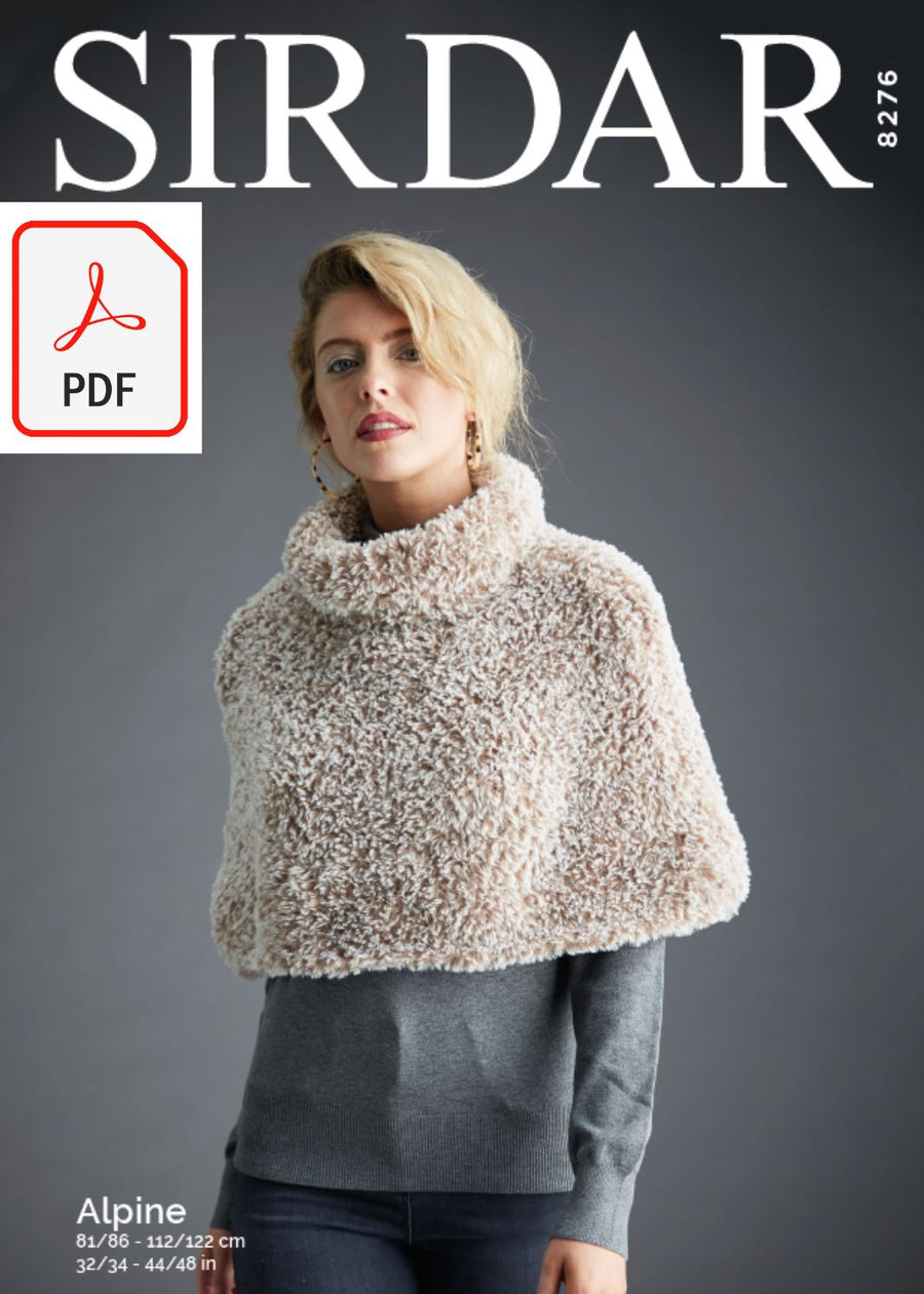 Sirdar 8276 Shoulder Cape in Sirdar Apline (PDF) Knit in a Box 