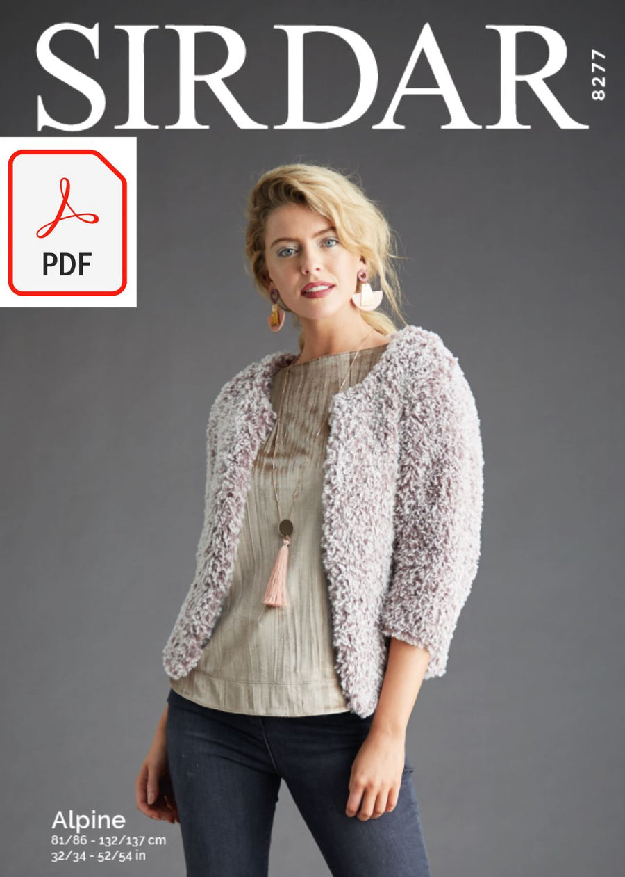 Sirdar 8277 Woman's Cropped Cardigan in Sirdar Apline (PDF) Knit in a Box 