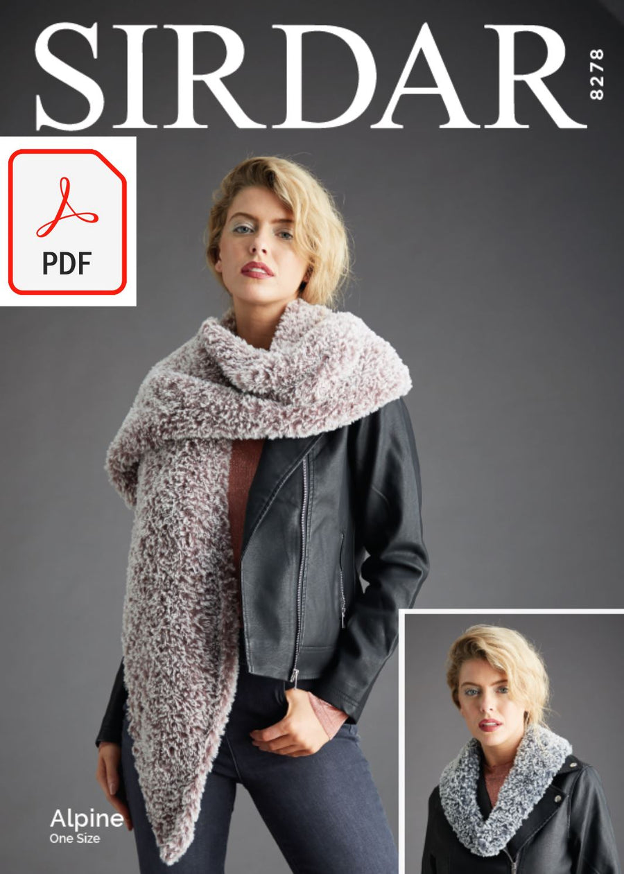 Sirdar 8278 Woman's Accessories in Sirdar Apline (PDF) Knit in a Box 
