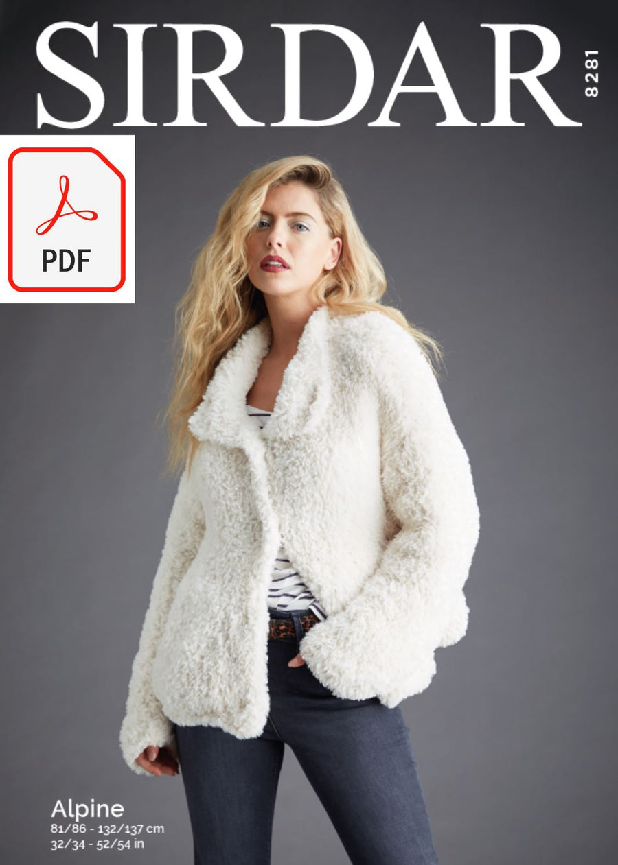 Sirdar 8281 Ladies Bomber Jacket in Sirdar Apline (PDF) Knit in a Box 