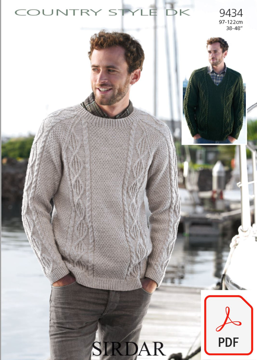 Sirdar 9434 Sweaters in Country Style DK (PDF) Knit in a Box 