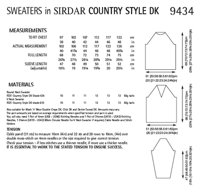 Sirdar 9434 Sweaters in Country Style DK (PDF) Knit in a Box