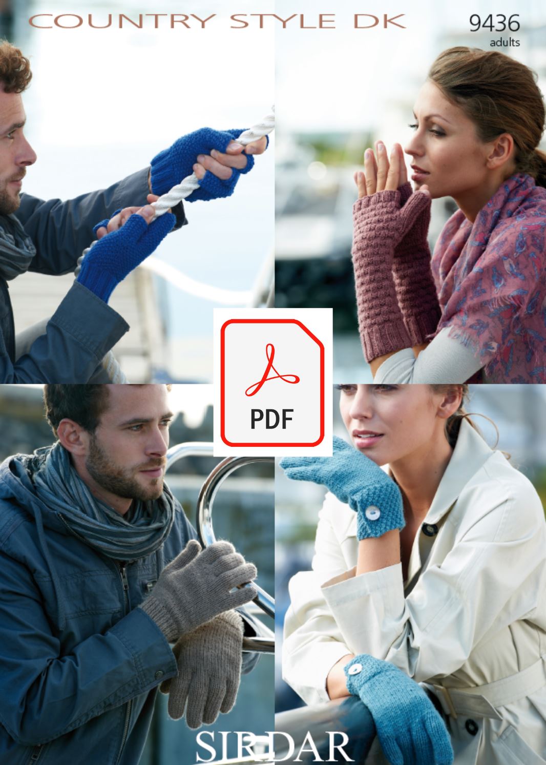 Sirdar 9436 Gloves in Country Style DK (PDF) Knit in a Box