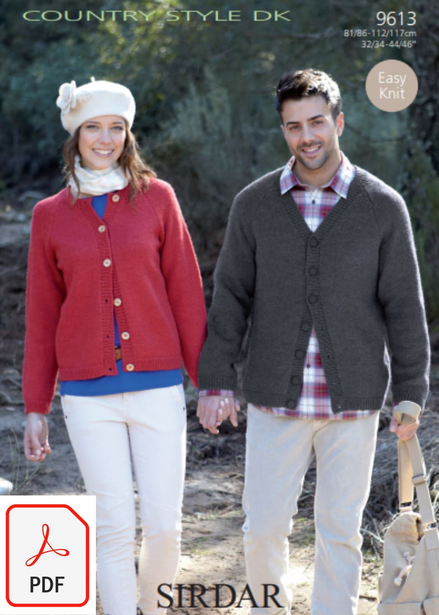 Sirdar 9613 Cardigans in Country Style DK (PDF) Knit in a Box 