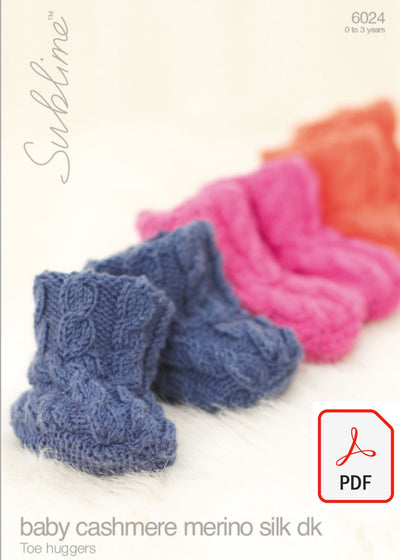 Sirdar Sublime 6024 Toe Huggers in Baby Cashmere Merino Silk DK (PDF) Knit in a Box