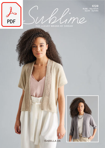 Sirdar Sublime 6128 Ladies Kimonos in Sublime Isabella DK (PDF) Knit in a Box