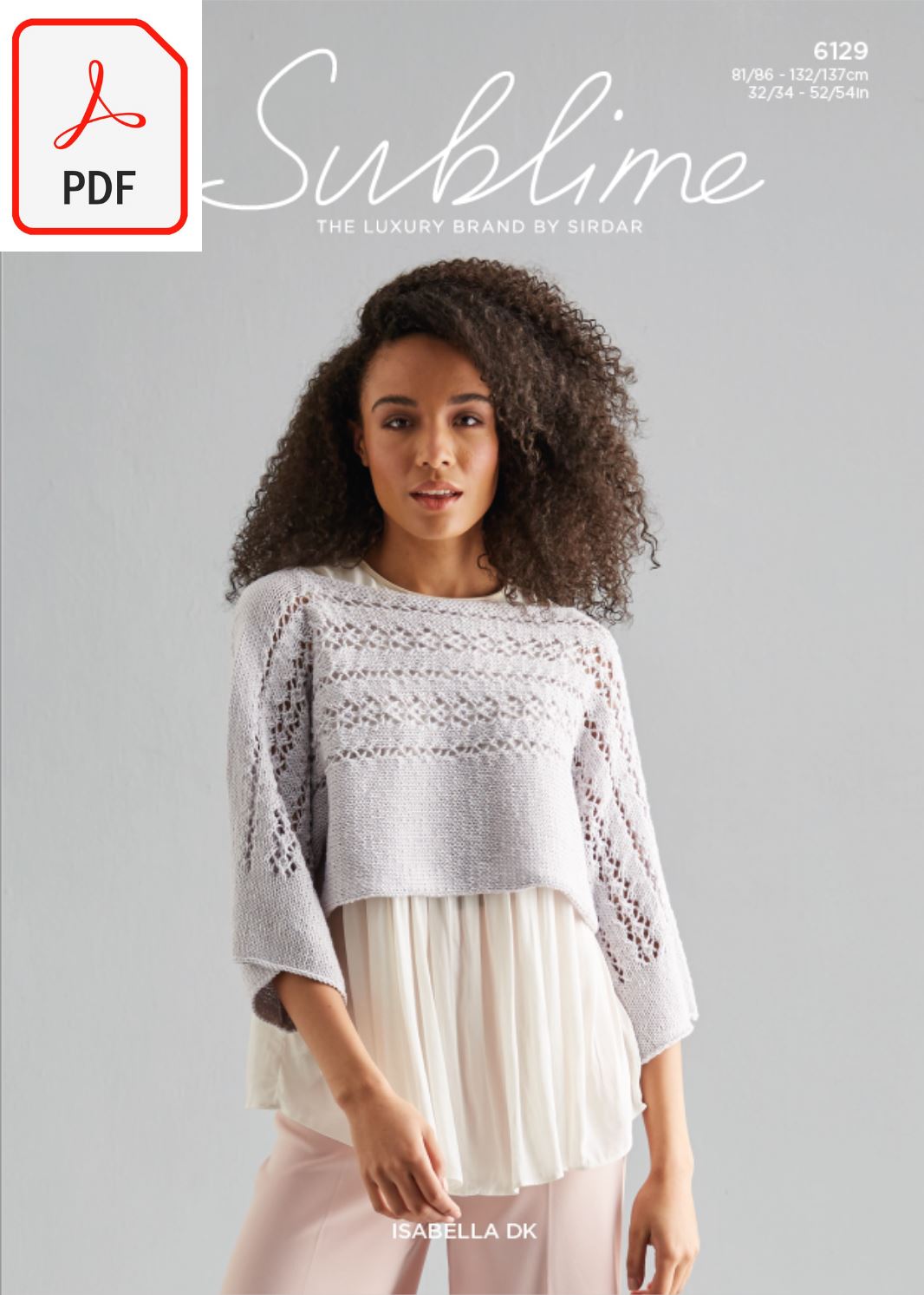 Sirdar Sublime 6129 Ladies Top in Sublime Isabella DK (PDF) Knit in a Box