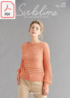 Sirdar Sublime 6133 Ladies V Neck Top in Sublime Isabella DK (PDF) Knit in a Box
