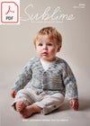 Sirdar Sublime 6144 Baby Boy's V Neck Cardigan in Baby Cashmere Merino Silk DK Prints (PDF) Knit in a Box